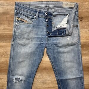 Diesel Jeans Men 30x32 Blue Belther Slim Tapered Leg Stretch Thrash Skater 084QQ